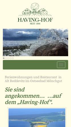 Vorschau der mobilen Webseite www.havinghof.de, Ferienwohnungen Having-Hof