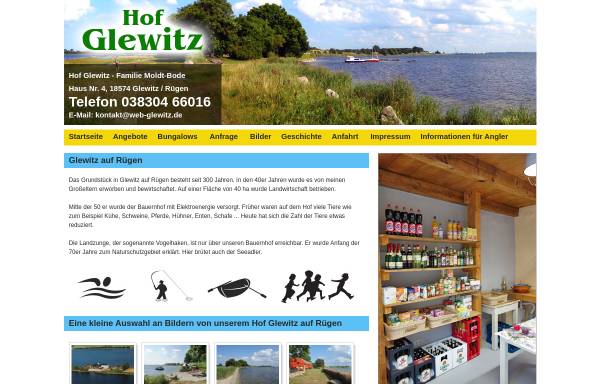 Vorschau von www.web-glewitz.de, Ferienzimmer und Bungalows in Glewitz