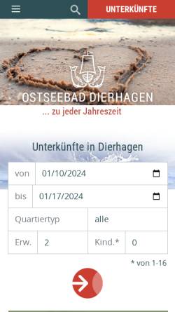 Vorschau der mobilen Webseite www.ostseebad-dierhagen.de, Ostseebad Dierhagen