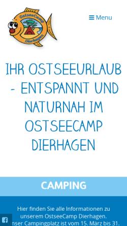 Vorschau der mobilen Webseite www.ostseecamp-dierhagen.de, Campingplatz OstseeCamp