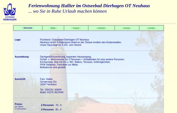 Vorschau von www.hallier-ferienwohnung.de, Ferienwohnung Hallier