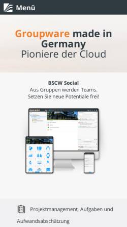 Vorschau der mobilen Webseite www.bscw.de, Basic Support for Cooperative Work (BSCW)