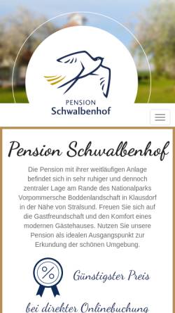 Vorschau der mobilen Webseite www.schwalbenhof-klausdorf.de, Hotel-Pension garni Schwalbenhof