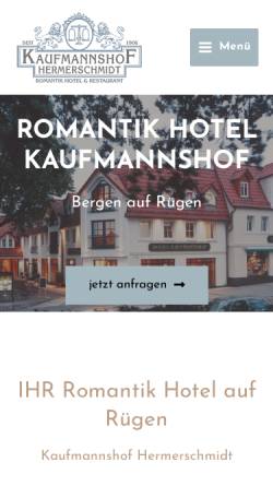 Vorschau der mobilen Webseite www.kaufmannshof.de, Hotel Kaufmannshof