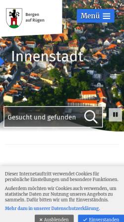Vorschau der mobilen Webseite www.stadt-bergen-auf-ruegen.de, Stadt Bergen auf Rügen