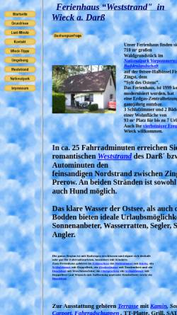 Vorschau der mobilen Webseite www.ferienhaus-weststrand.de, Ferienhaus Weststrand