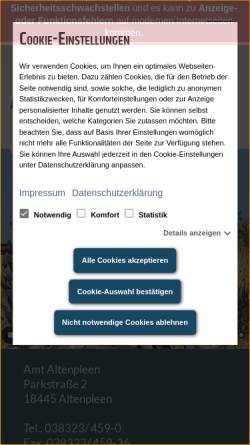 Vorschau der mobilen Webseite www.altenpleen.de, Altenpleen