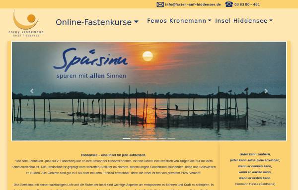 Vorschau von www.fasten-auf-hiddensee.de, Corny Kronemann, Haus Kronemann