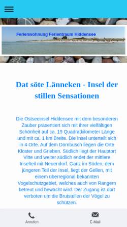 Vorschau der mobilen Webseite www.hiddensee-ferientraum.de, Ferienwohnung Ferientraum