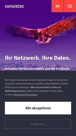 Vorschau der mobilen Webseite www.consistec.de, Consistec Engineering und Consulting GmbH