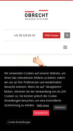 Vorschau der mobilen Webseite www.obrecht-waagen.ch, Obrecht Technologie AG