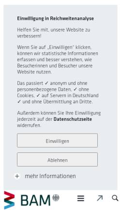 Vorschau der mobilen Webseite tes.bam.de, BAM - TES Technische Sicherheit - Gefahrgutumschliessungen