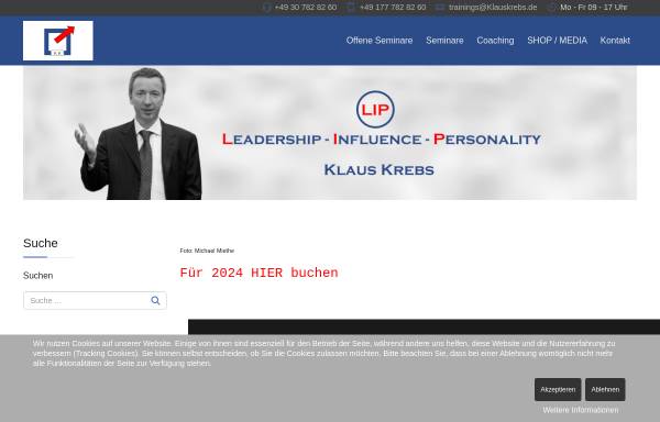 Vorschau von www.klauskrebs.com, Klaus Krebs - Trainings & Consulting