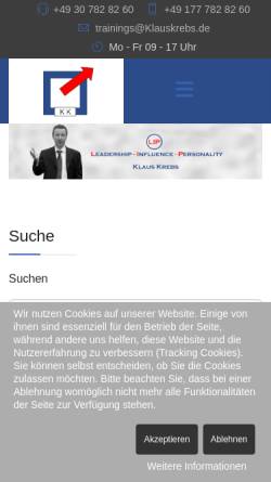 Vorschau der mobilen Webseite www.klauskrebs.com, Klaus Krebs - Trainings & Consulting