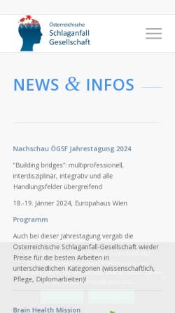 Vorschau der mobilen Webseite www.oegsf.at, Österreichische Schlaganfall-Gesellschaft