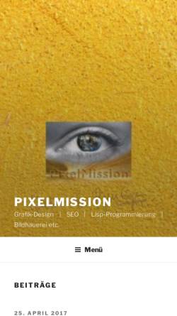 Vorschau der mobilen Webseite pixelmission.com, PixelMission, Walter B. Zegenhagen