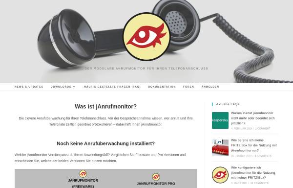 Vorschau von www.janrufmonitor.de, jAnrufmonitor