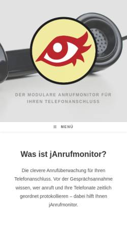 Vorschau der mobilen Webseite www.janrufmonitor.de, jAnrufmonitor