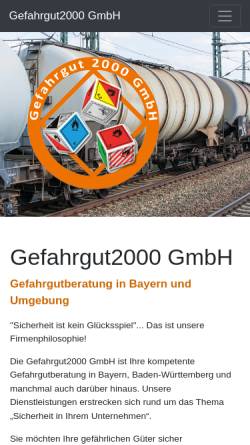Vorschau der mobilen Webseite www.gefahrgut2000.de, Gefahrgut2000 - Gefahrgutberatung - Susann Miller