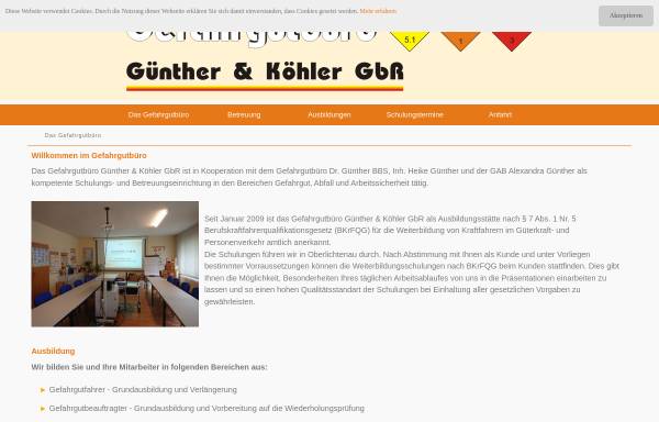 Vorschau von www.gefahrgutbuero-dr-guenther.de, Gefahrgutbüro Dr. Günther