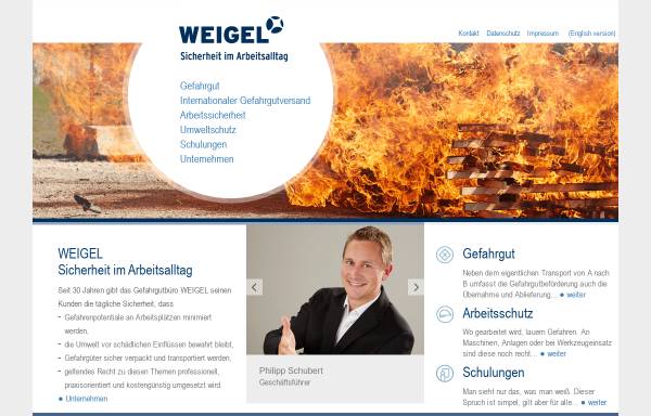 Vorschau von www.gb-weigel.de, Gefahrgutbüro Weigel GmbH