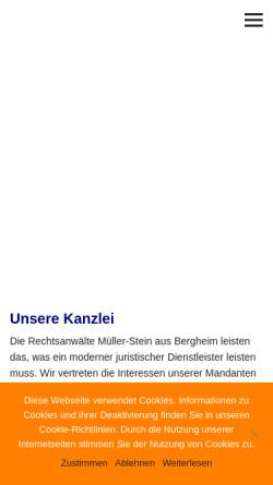 Vorschau der mobilen Webseite www.mueller-stein.de, Müller-Stein Rechtsanwälte