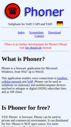 Vorschau der mobilen Webseite www.phoner.de, Phoner