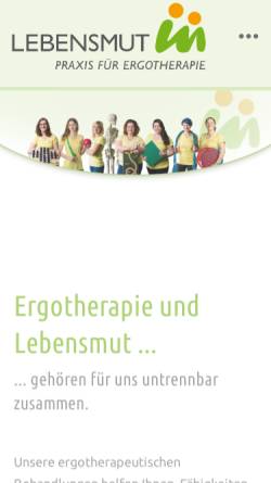 Vorschau der mobilen Webseite ergo-lebensmut.de, Lebensmut – Praxis für Ergotherapie Jessica Schmidtsdorf