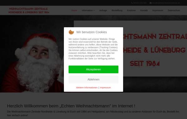 Vorschau von www.weihnachtsmanndienst.de, Weihnachtsmann Zentrale Nordheide