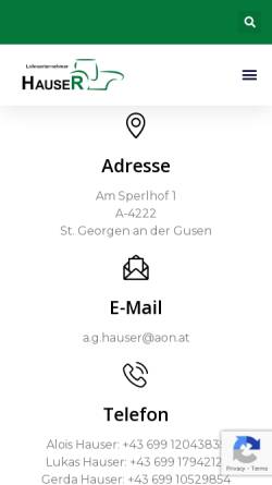 Vorschau der mobilen Webseite www.lu-hauser.at, Lohnunternehmen Hauser