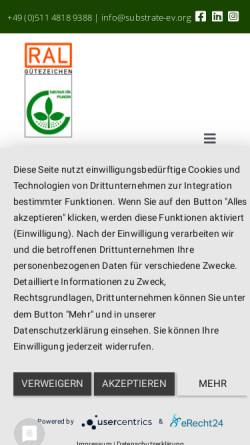 Vorschau der mobilen Webseite www.substrate-ev.org, Gütegemeinschaft Substrate für Pflanzen e.V.