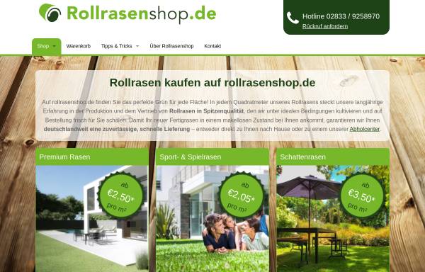 Vorschau von www.rollrasenshop.de, RollrasenShop, Inhaber: Ing. Wilfried Loeffen