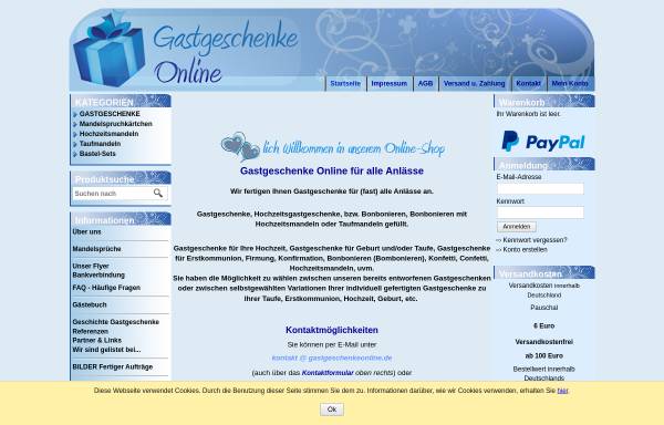 Vorschau von www.gastgeschenkeonline.de, Gastgeschenke-Online