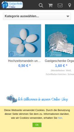 Vorschau der mobilen Webseite www.gastgeschenkeonline.de, Gastgeschenke-Online