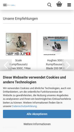 Vorschau der mobilen Webseite www.proheli.de, Proheli Modellbau GbR