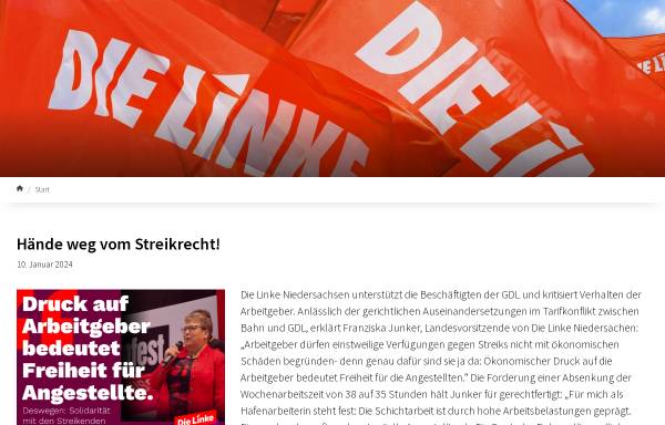 Vorschau von www.dielinke-nds.de, Die Linke. Fraktion im Landtag von Niedersachsen