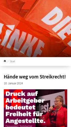 Vorschau der mobilen Webseite www.dielinke-nds.de, Die Linke. Fraktion im Landtag von Niedersachsen