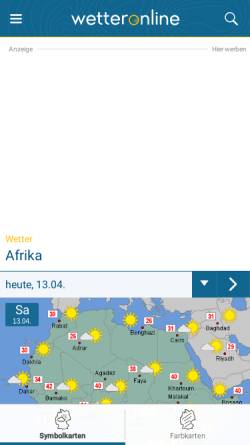 Vorschau der mobilen Webseite www.wetteronline.de, Wetter in Afrika