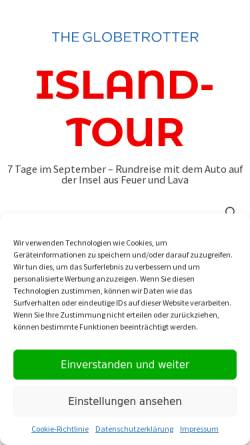 Vorschau der mobilen Webseite www.theglobetrotter.de, ISLAND TOUR | 7 TAGE IM SEPTEMBER [Achim Schaffrinna]