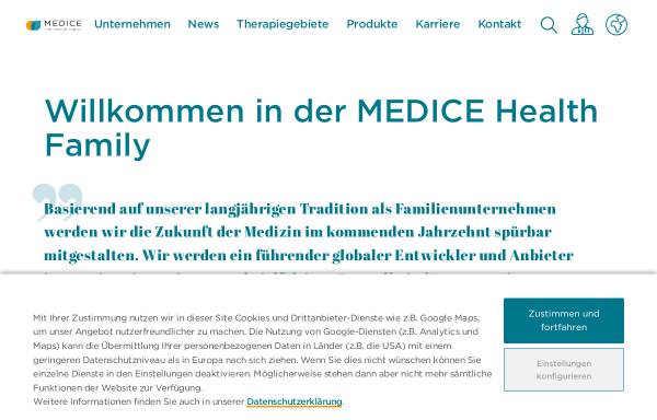 Vorschau von www.medice.de, Medice Arzneimittel Pütter GmbH & Co. KG