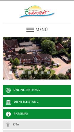 Vorschau der mobilen Webseite www.beverstedt.de, Gemeinde Beverstedt
