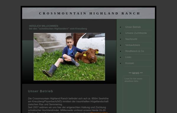 Vorschau von www.crossmountain-highland-ranch.at, Crossmountain Highland Ranch