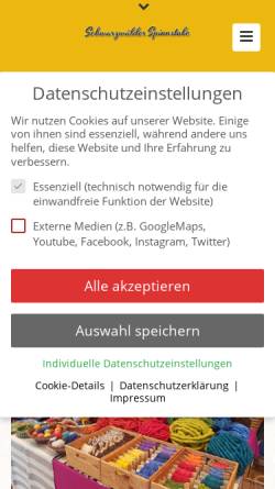 Vorschau der mobilen Webseite www.schwarzwaelder-spinnstube.de, Schwarzwälder Spinnstube, Roswitha Duffner-Feiler