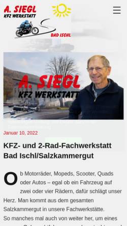 Vorschau der mobilen Webseite www.alisgarage.at, Siegl Albert Kfz-Reparaturen