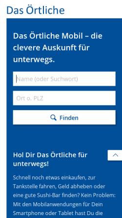 Vorschau der mobilen Webseite www.dasoertliche.de, Ö-Navi