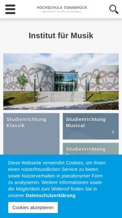 Vorschau der mobilen Webseite www.ifm.hs-osnabrueck.de, Institut für Musik