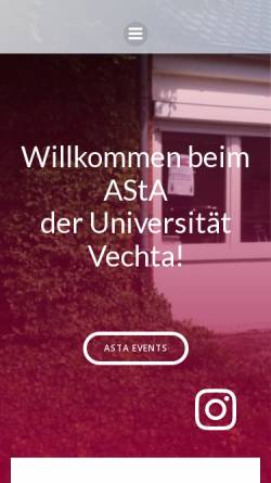 Vorschau der mobilen Webseite asta-uni-vechta.de, AStA Uni Vechta