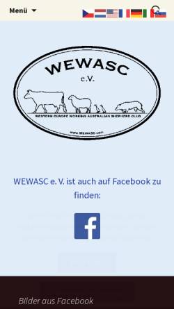 Vorschau der mobilen Webseite www.wewasc.com, WEWASC - Western Europe Working Australian Sherpherd Club