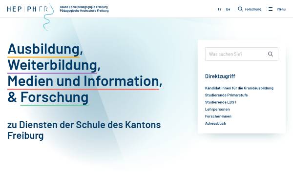 Vorschau von www.phfr.ch, Fach Hauswirtschaft in der Ausbildung zur Sekundarstufe an der Universität Freiburg (Schweiz)