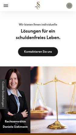 Vorschau der mobilen Webseite www.rechtsanwaeltin-daniela-siekmann.de, Rechtsanwältin Daniela Siekmann